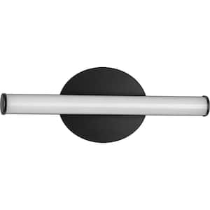 Phase 3 Collection 16 in. Matte Black Small Modern 3CCT Integrated LED 1-Light Linear Vanity Light
