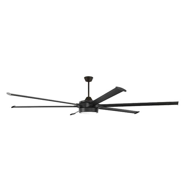 CRAFTMADE Prost 102 in. Indoor/Outdoor Flat Black Finish Ceiling Fan with Smart Wi-Fi Enabled Remote and Integrated LED Light