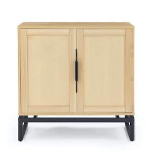 31.5 in. W x 15.75 in. D x 31.5 in. H Brown Natural Linen Cabinet with 2 door cabinet with 1 Adjustable Inner Shelves