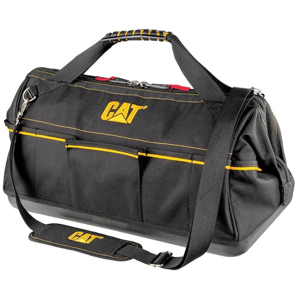 CAT 20 in. 12-Pocket Tech Wide Mouth Tool Bag in Black