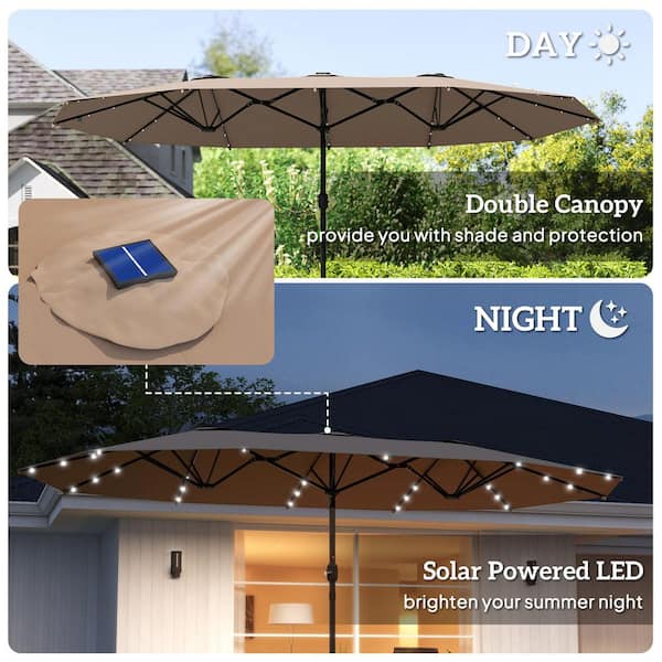 Outsunny 14.4 ft. Double Umbrella, Large Outdoor Patio