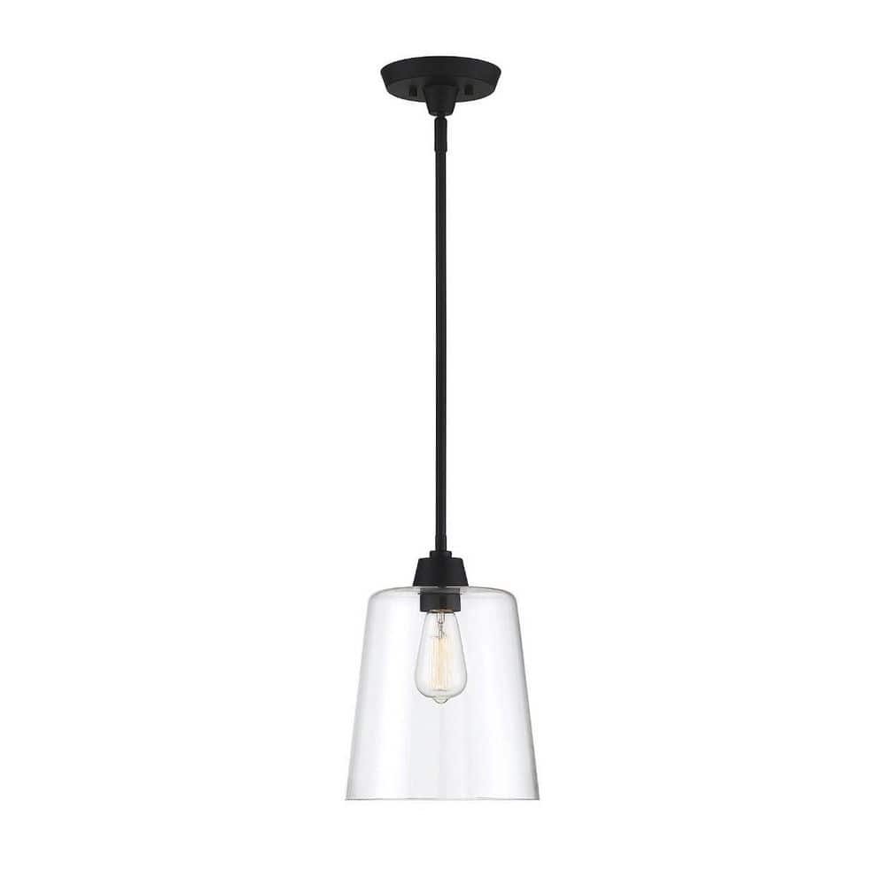 Templeton Matte Black Pendant Light with Clear Glass Shade