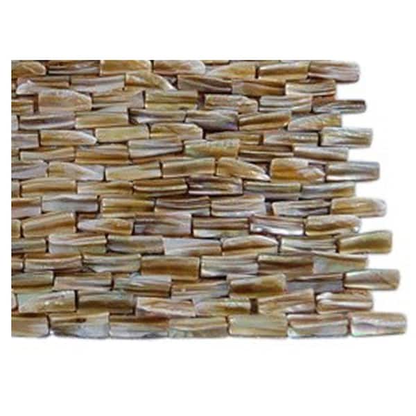 Ivy Hill Tile Baroque Pearl 2 in. x .31 in. 3D Brick Pattern Mosaic tile Sample