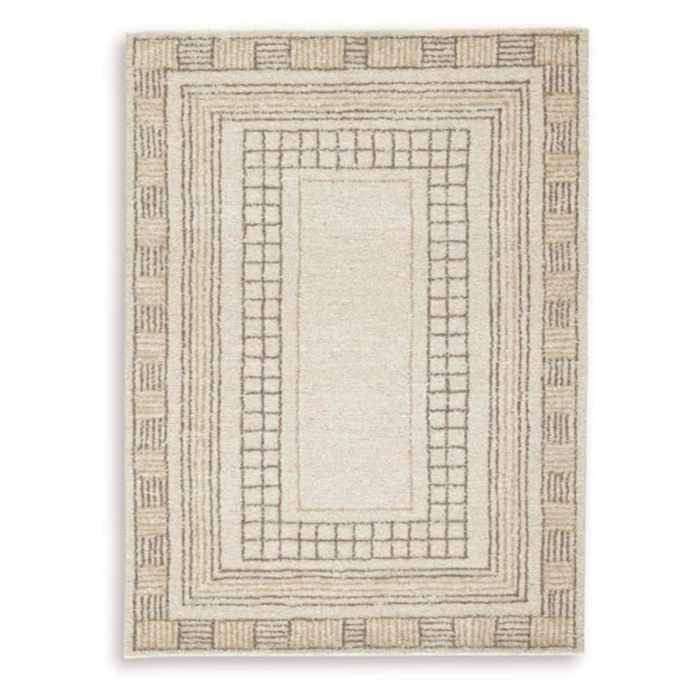 Idaman 5 ft. x 7 ft. Beige/Brown Border Area Rug price history on PriceWatchPro
