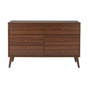 Helmick Groove 6 Drawer Double Dresser Mercury Row Color: Caramel