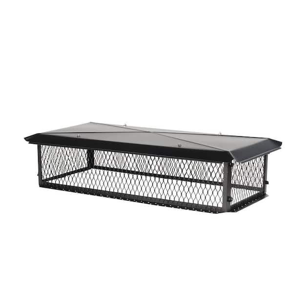 BigTop 34 in. x 14 in. x 10 in. H Chimney Cap in Black Galvanized Steel