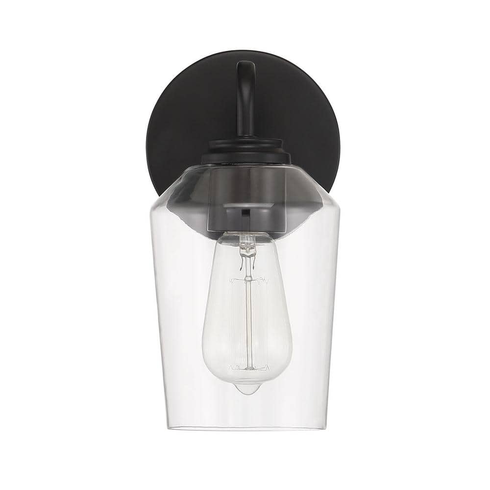Flat Black Outdoor Cylinder Wall Sconce