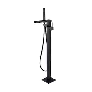 Camino Single-Handle Freestanding Tub Faucet with Handshower in Matte Black