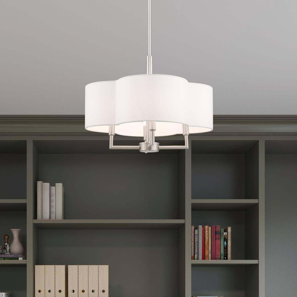 Chelsea Brushed Nickel 4-Light Mini Drum Chandelier