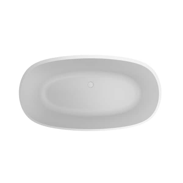 JACUZZI CONTENTO 59 in. x 32 in. Soaking Bathtub with Center Drain in White Matte
