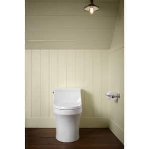 San Souci 12 in. Rough In 1-Piece 1.28 GPF Single Flush Round Toilet in Ice Grey Seat Included
