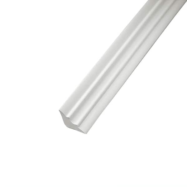 Wellco 1-3/4 in. x 1-3/4 in. x 196 in. White PVC Crown Moulding Peel and Stick Moulding Trim for Ceiling Transformations