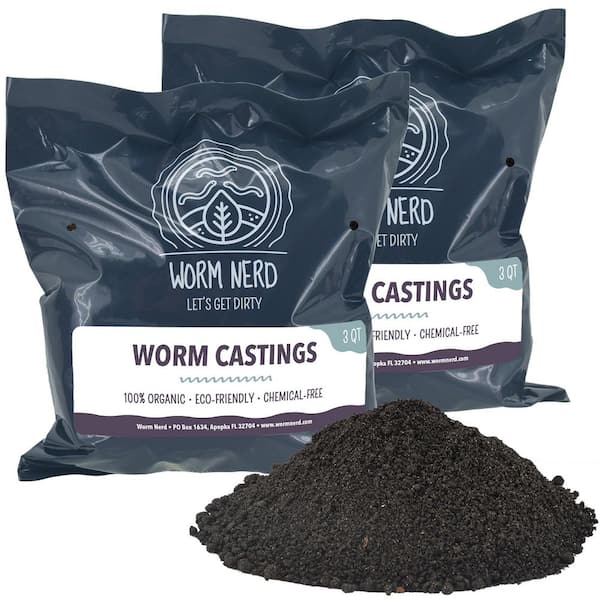 6 qts. Worm Nerd Organic Chemical-Free Compost Worm Castings