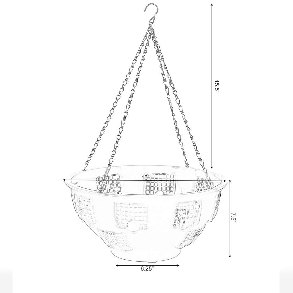 Black Durable Plastic Lace Hanging Outdoor Flower Planter