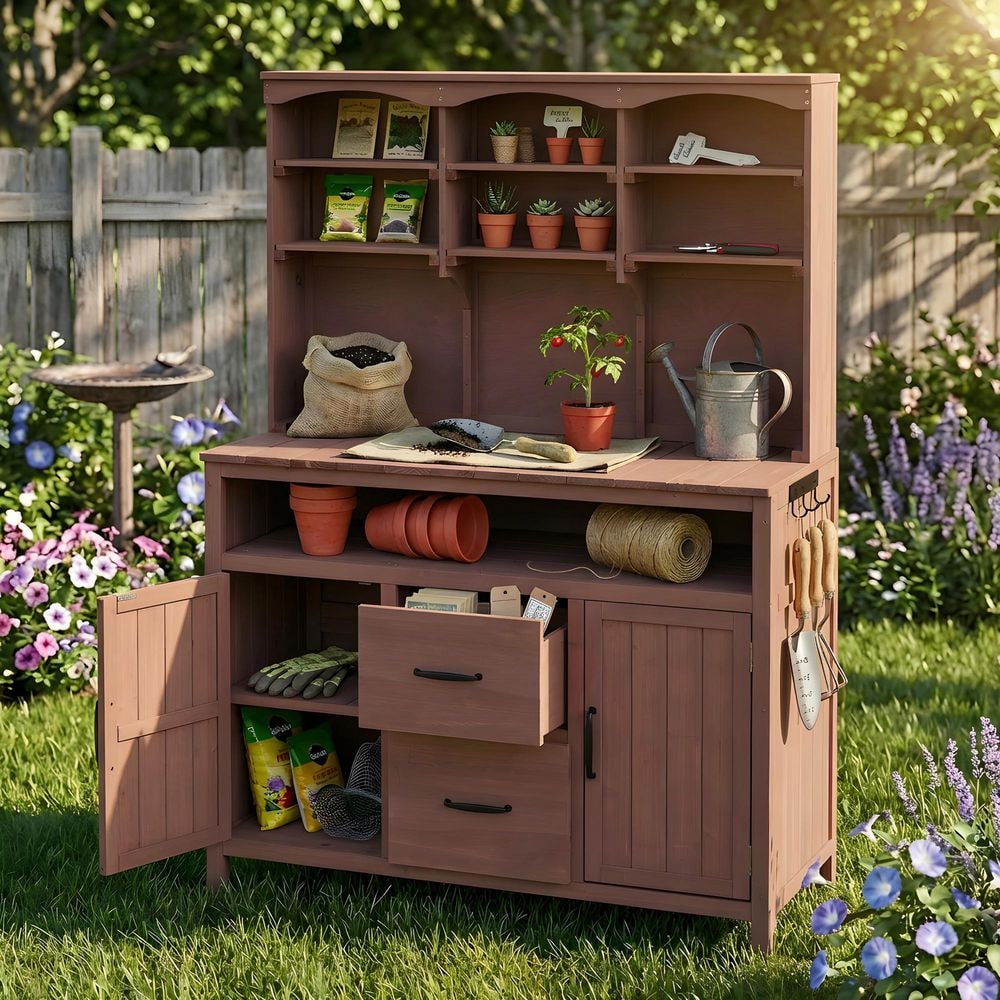 Potting Bench Multi-Functional Outdoor Patio Kitchen Island Garden