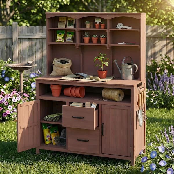 Potting Bench Multi-Functional Outdoor Patio Kitchen Island Garden