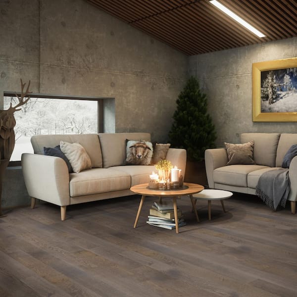 Derlin Oak 0.28 in. x 6.5 in. Waterproof Wire Brushed Engineered Hardwood Flooring (21.67 sq. ft./case)