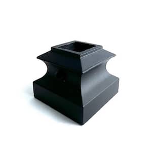 Sq. Opening Shoe for 1/2 in. Baluster 1.3 in. W. x 1.3 in. Satin Black Aluminum Baluster shoe for Staircases