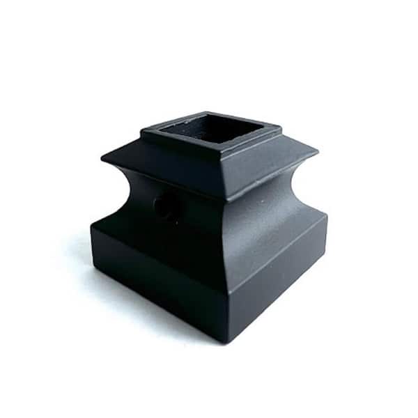 Atlas Stair Parts Sq. Opening Shoe for 1/2 in. Baluster 1.3 in. W. x 1.3 in. Satin Black Aluminum Baluster shoe for Staircases