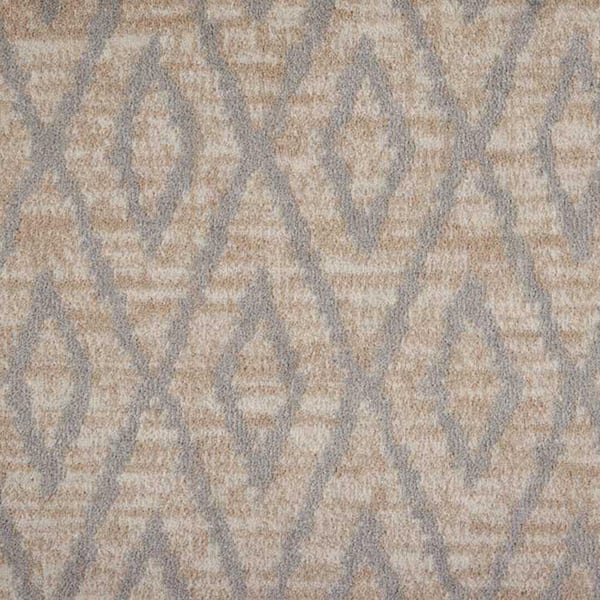 Natural Harmony 6 in. x 6 in. Pattern Carpet Sample - Diamond Back - Color Buff