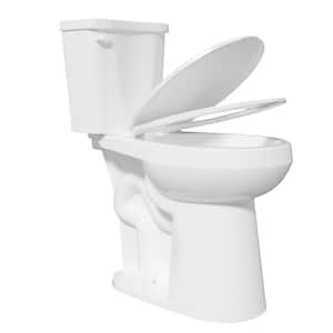 21 in. Height Toilet 1.28 GFP Single Flush 2-pcs Extra Tall Toilet Round in White with Soft Close Seat for Seniors