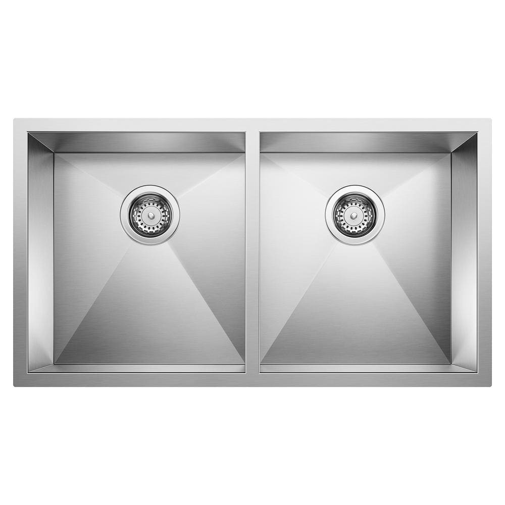 QUATRUS R0 32 in. Undermount Double Bowl 18-Gauge Stainless Steel Kitchen S