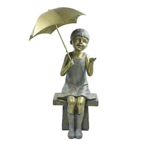 Girl with Umbrella Garden Statue