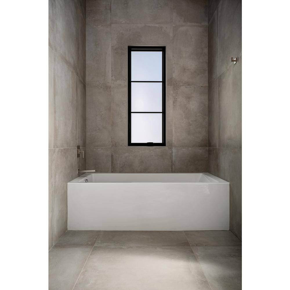 Sydney 60'' White Acrylic Rectangular Alcove Bathtub