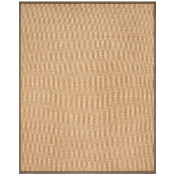 Natural Fiber 11 ft. x 15 ft. Maize/Gray Woven Border Area Rug
