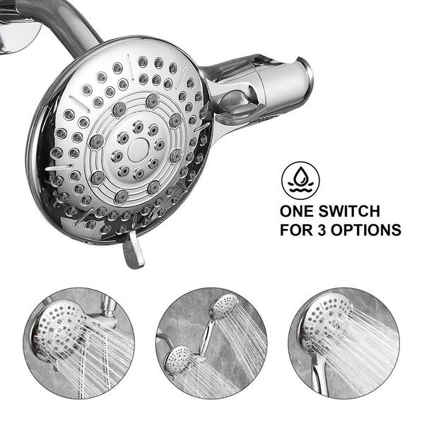 Heemli Simple Single-Handle 5-Spray Shower Faucet with 4.7 in. Wall Mount  DualShower Heads in Chrome (Valve Included) KAE0112C - The Home Depot