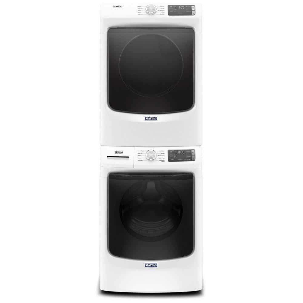 White High Efficiency Stackable Front Load Washer with Steam Setting