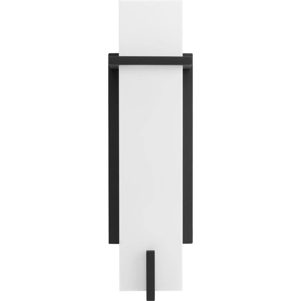 Black Modern Medium Outdoor Wall Lantern with Acrylic Shade