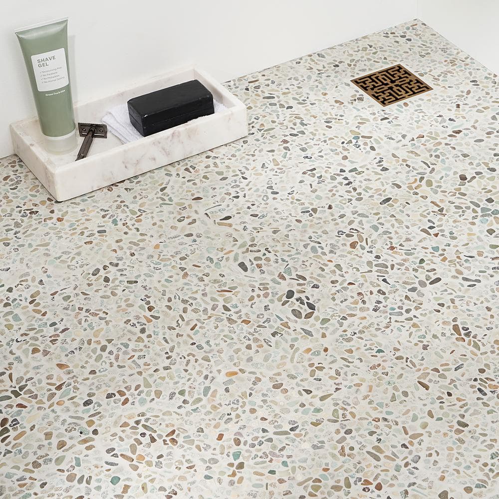 Natural Multicolor Slate Pebble Mosaic Tile for Indoor/Outdoor