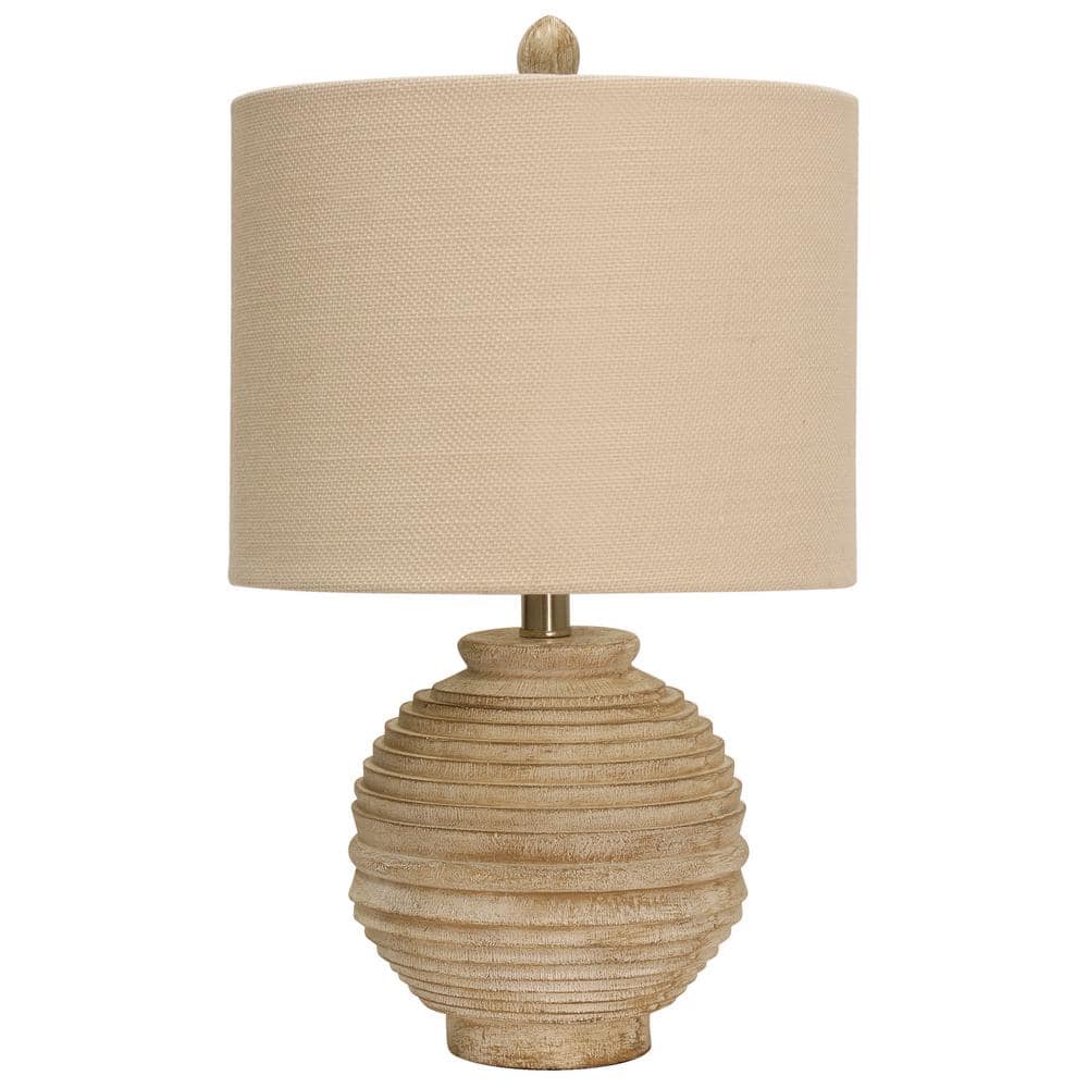 StyleCraft 21 in. Distressed White Table Lamp with White Hardback