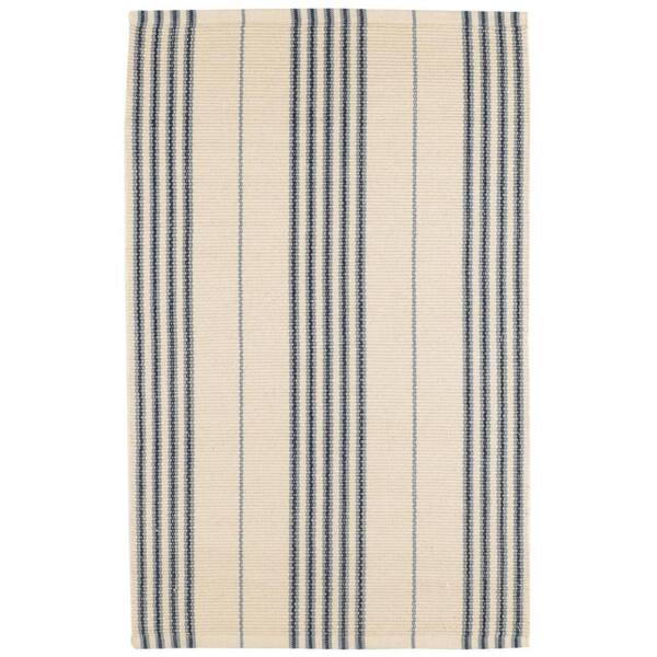Conway Handwoven Cotton Blue 9 ft. x 12 ft. Indoor Area Rug