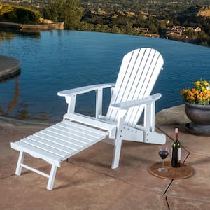 Hayle White Reclining Wood Adirondack Chair