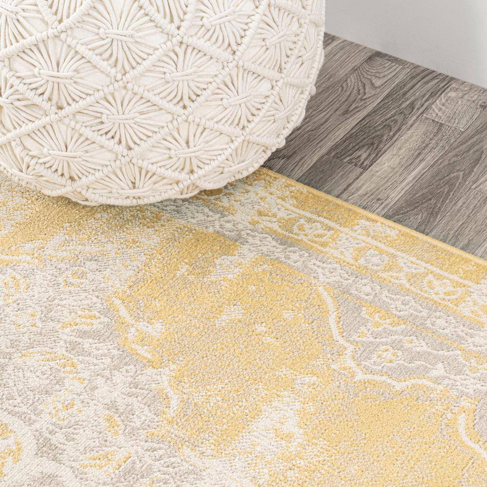 Alhambra Yellow and Cream Synthetic 5x8 Area Rug