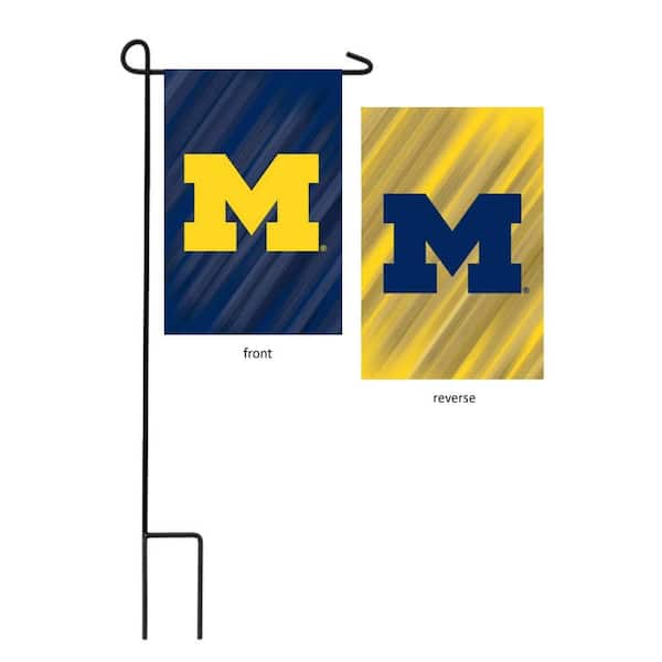 1 ft. x 1-1/2 ft. University of Michigan 2-Sided Garden Flag with 3-2/3 ft. Metal Flagpole