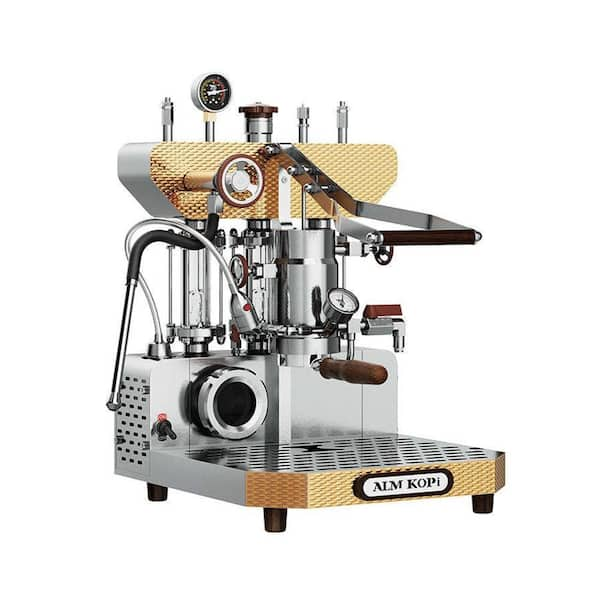 72 Cup Stainless Steel Electric/Air Pressure Espresso Machine with 16 Bar, 58mm Powder Hammer, and Variable Pressure