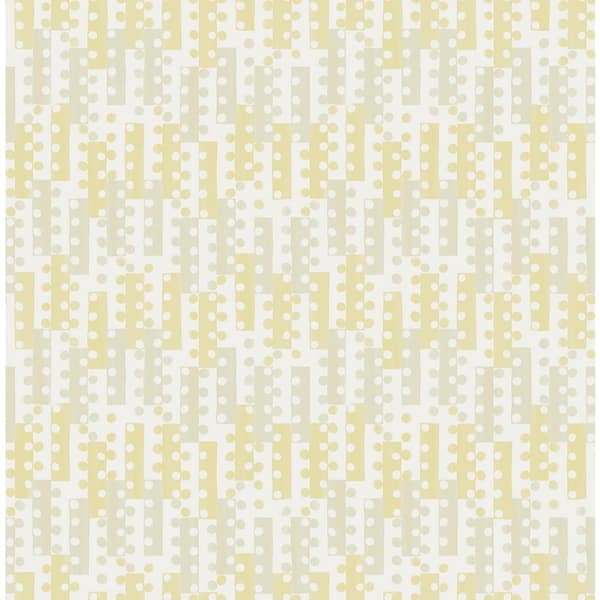 A-Street Prints Erik Yellow Building Blocks Paper Glossy Non-Pasted Wallpaper Roll