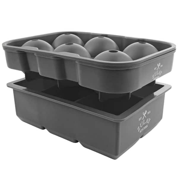 Silicone Ice Cube Trays Set of 2 - Large Square Ice Molds and Sphere Ice Ball Maker with Lids