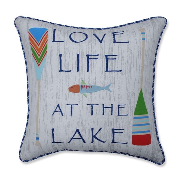 Pillow Perfect Nautical Blue Square Outdoor Square Throw Pillow