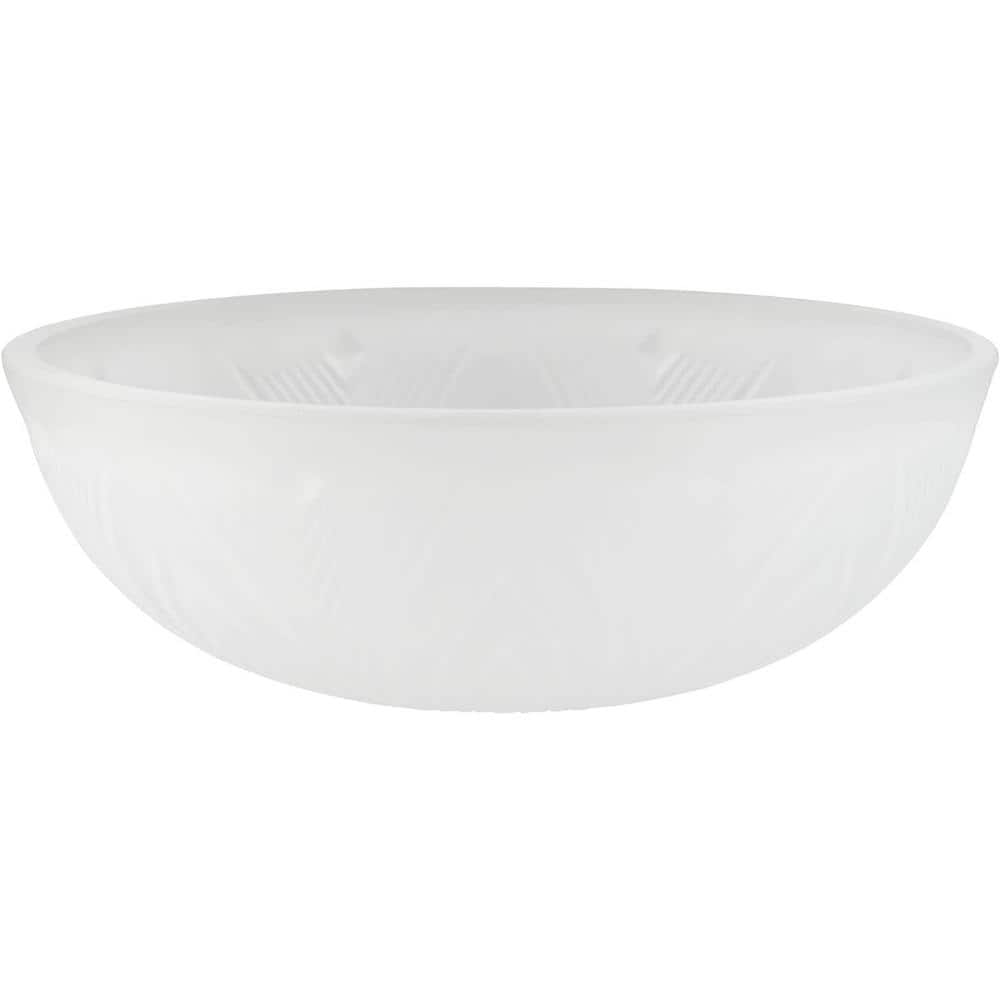 Frosted White Glass Bowl Pendant Shade, 9-7/8" Diameter