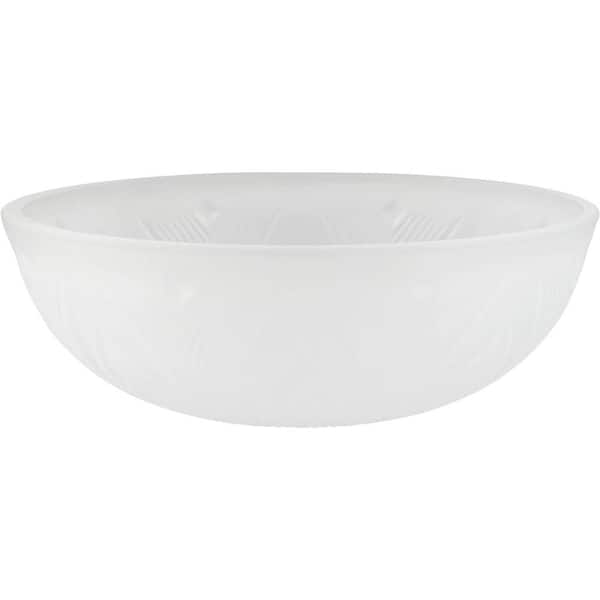 Glass Bowl 3-1/2 H x 9-7/8 D, Frosted Glass Bowl Torchiere/Swag Lamp and Pendant Shade with 1-5/8 in. Neckless Fitter