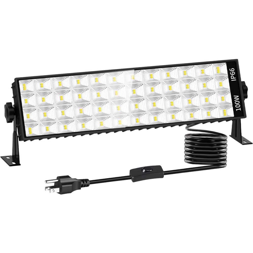 100W 11000 Lumen LED Flood Work Light Plug-In Power Source with On