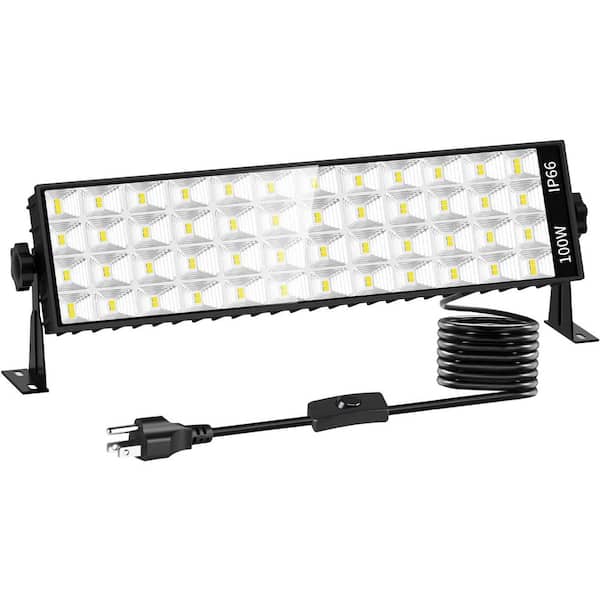 100W 11000 Lumen LED Flood Work Light Plug-In Power Source with On