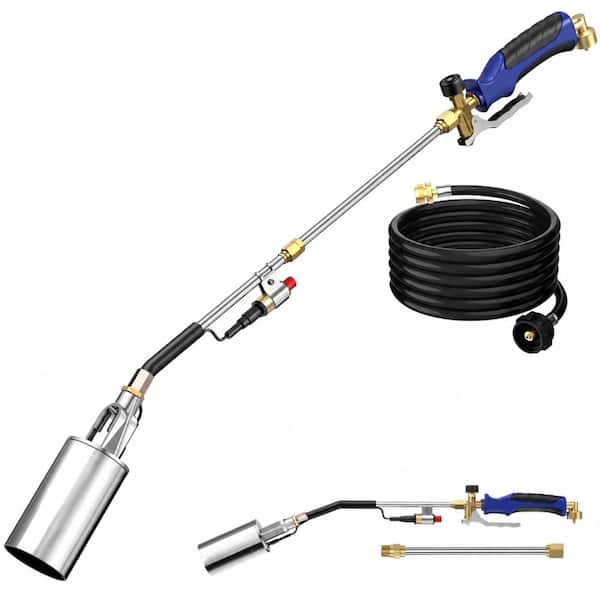 35.4 in Alloy Steel Propane Torch Weed Burner Kit with Storage Bag, 12.5 ft Hose, Dual Modes