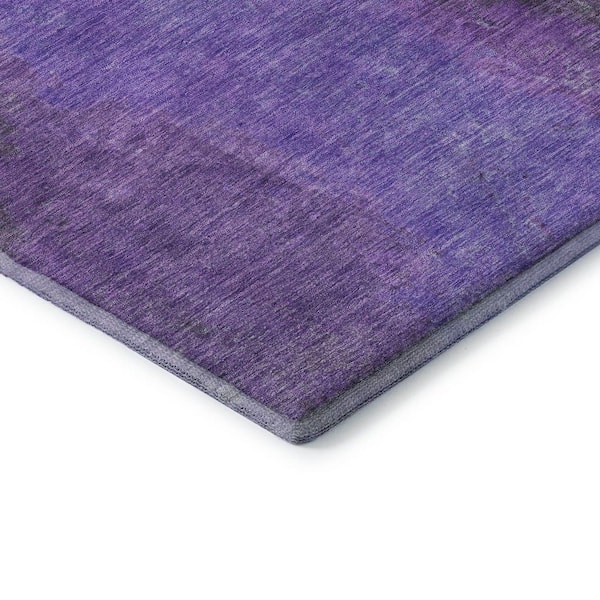 Mayfield Premium Machine Washable Abstract AMF1742 Eggplant 2 ft. 3 in. x 7 ft. 6 in. Runner Rug