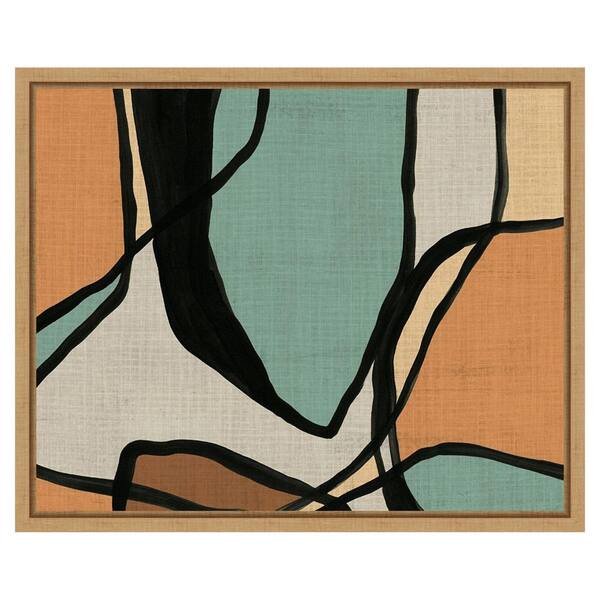 Amanti Art Abstract Stained Glass I by June Erica Vess 1 Piece Floater Frame Canvas Giclee Abstract Art Print 16 in. x 20 in.
