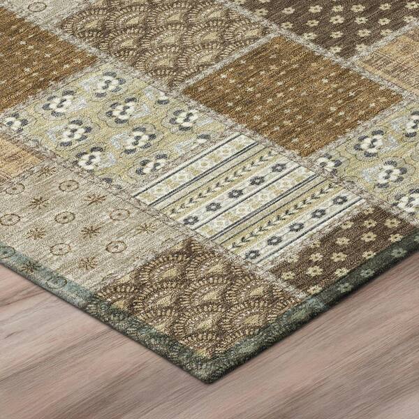 Chantille Machine Washable Indoor/Outdoor Abstract ACN2923 Chocolate 10 ft. x 14 ft. Area Rug